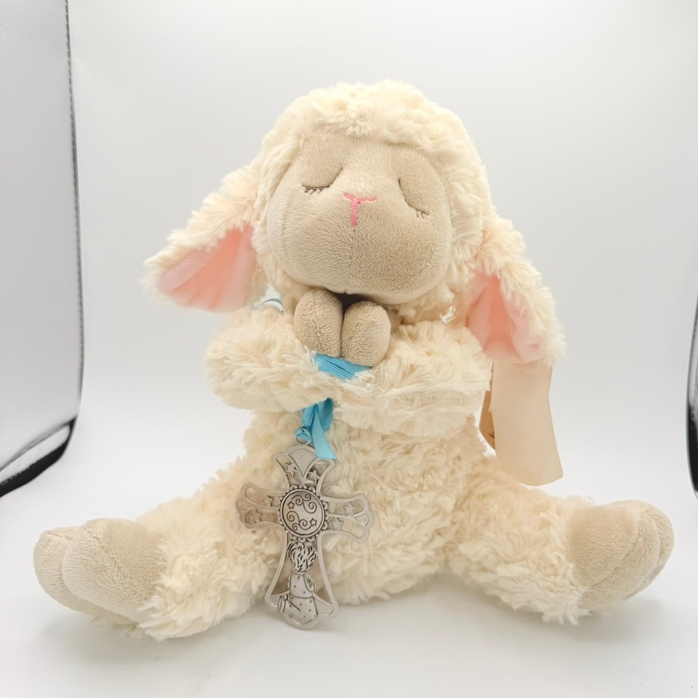Ganz Serenity Lamb Plush Kids One Size Cream New God Bless This Child Cross